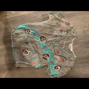 Argenti Silk Embellished Top